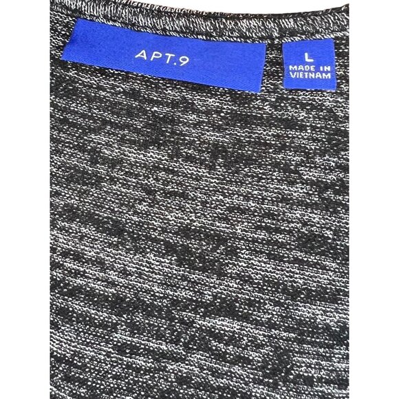 APT. 9 Women's Empire Dress Large Black/Grey Marble Midi Office Cozy Comfort - Picture 9 of 11